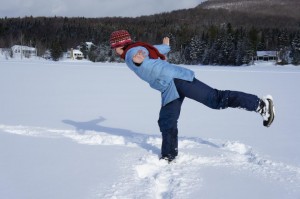 yoga sur le lac gelé